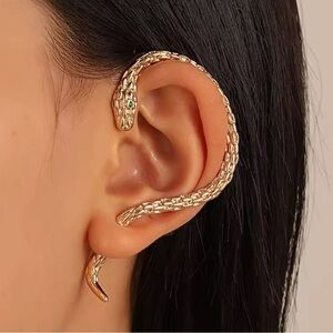 Gold Snake Ear Cuff Earring – Left Ear Only